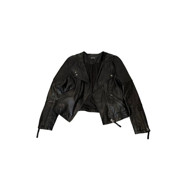 Topshop vegan moto jacket -8 - Picture 1 of 4